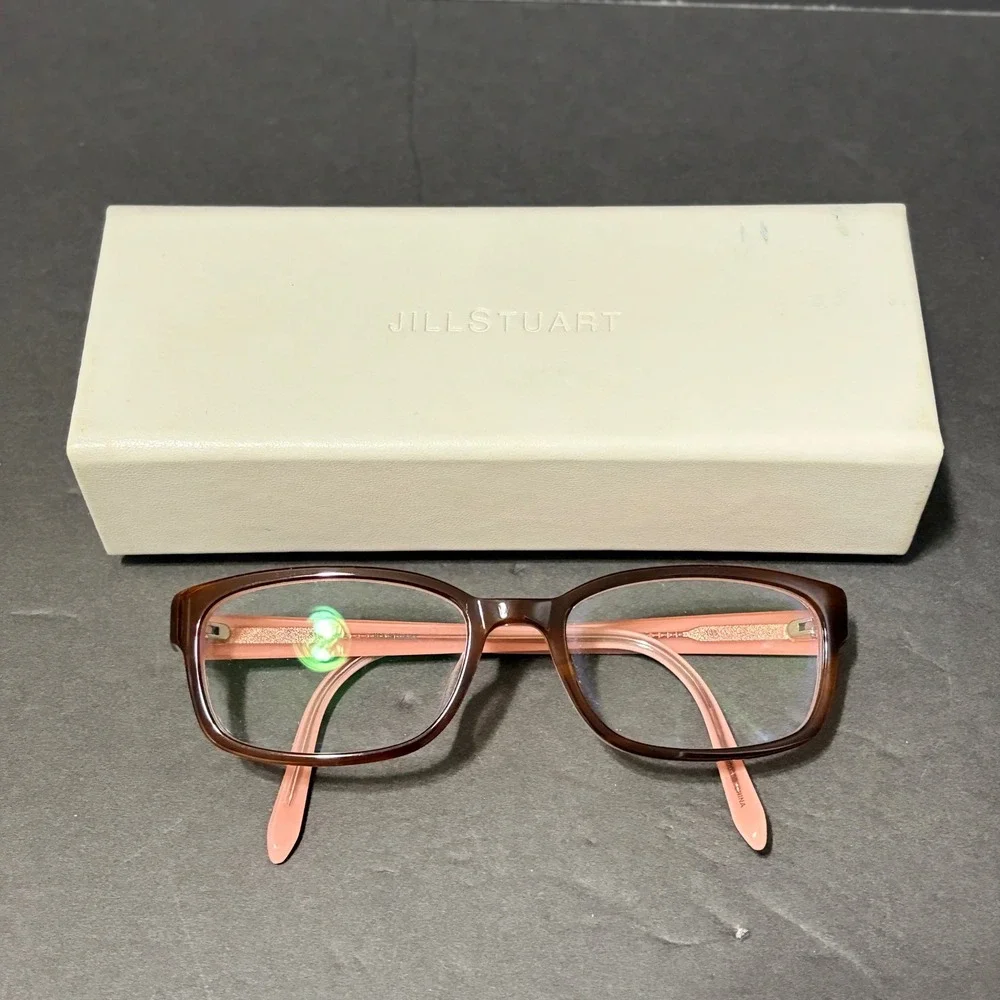 Jill Stuart Brown Pink Rectangular Eyeglasses JS601632-2 with Case